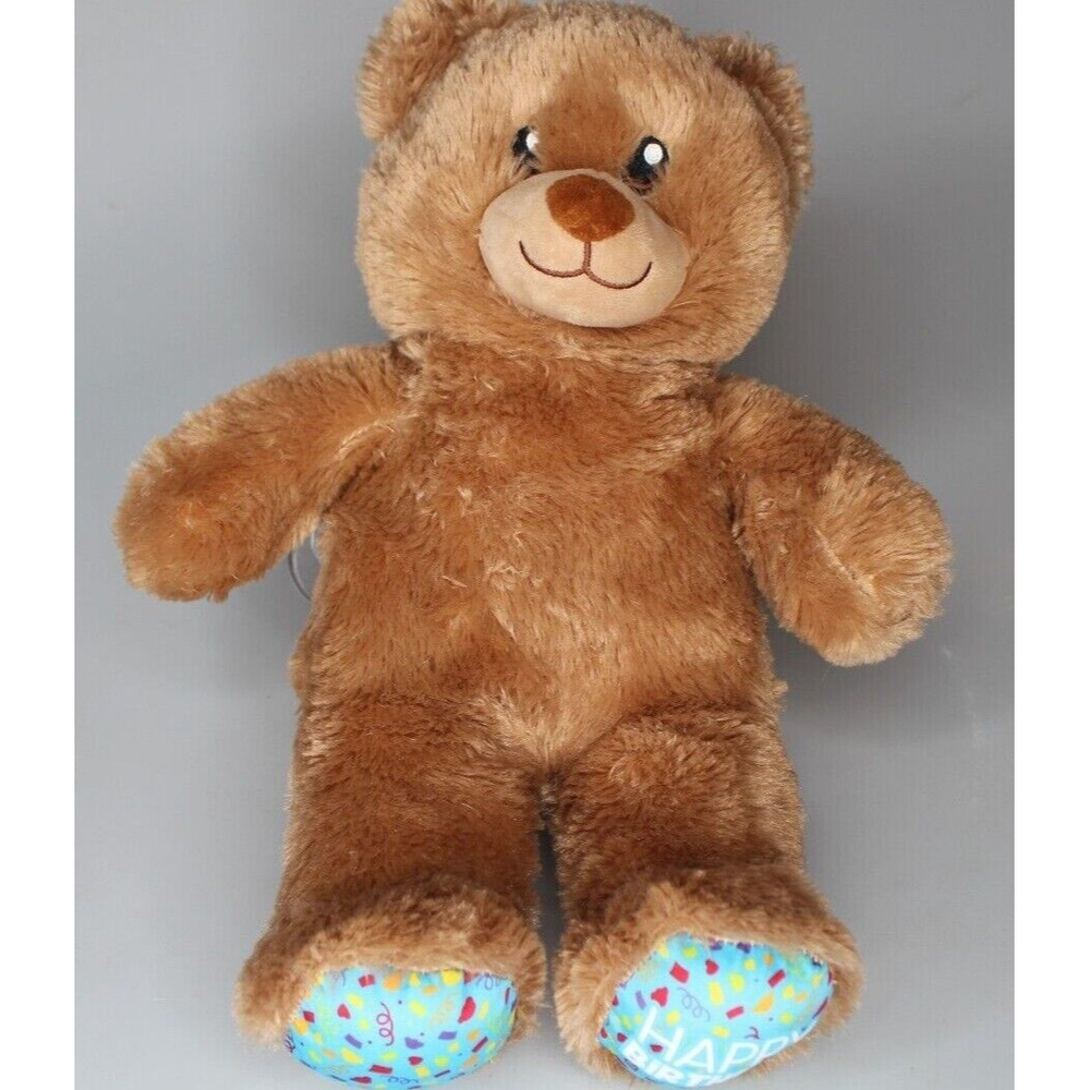Build a Bear Happy Birthday Teddy Bear 15" Plush Stuffed Animal Boy Blue Feet